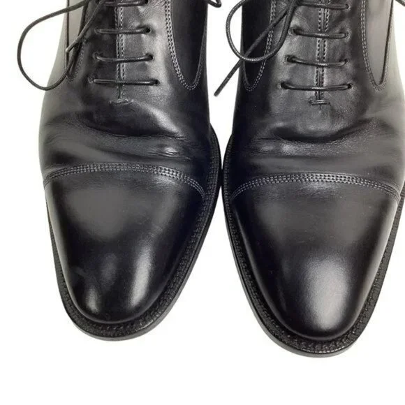 Santoni Darian Mens 9.5 D Cap Toe Oxford Leather Dress Shoe Black Style #751511 Santoni - Darian Black Leather Cap-Toe Oxford | Mitchell Stores main image 4
